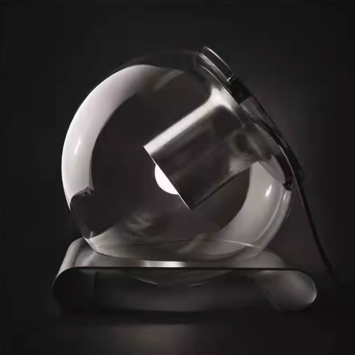 Casailighting “Orbit Sphere” Brass & Glass Table Lamp