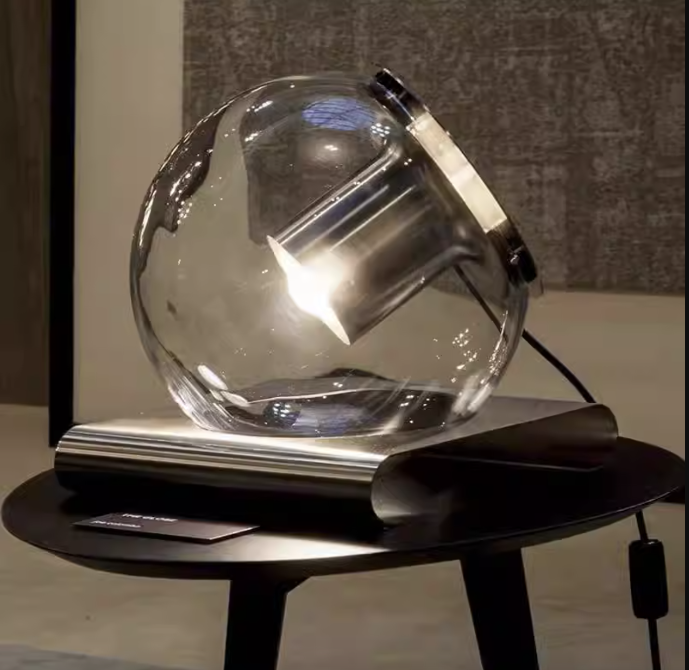 Casailighting “Orbit Sphere” Brass & Glass Table Lamp