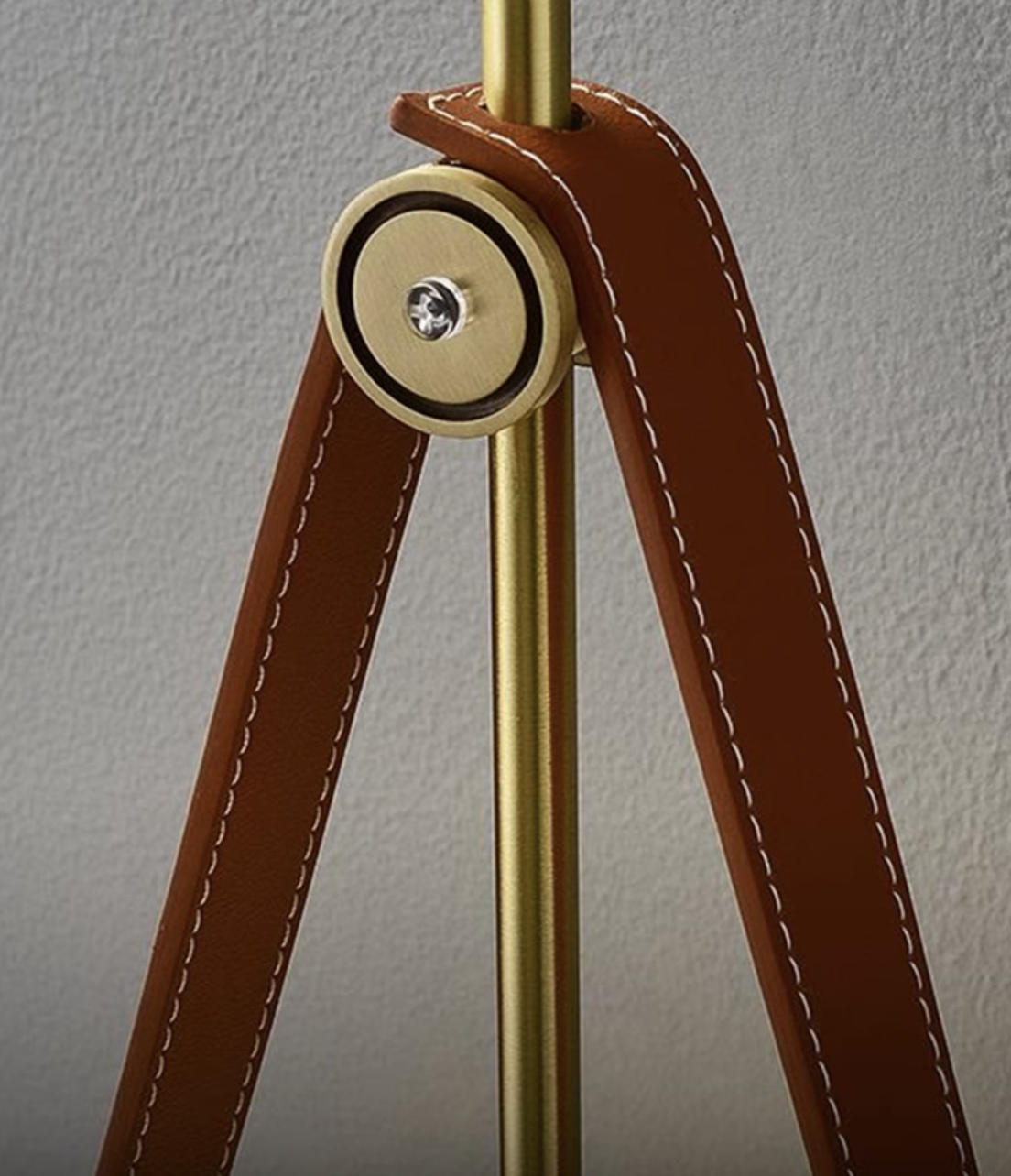 Casailighting “Satchel Disc” Leather & Brass Glass Pendant / Wall Sconce