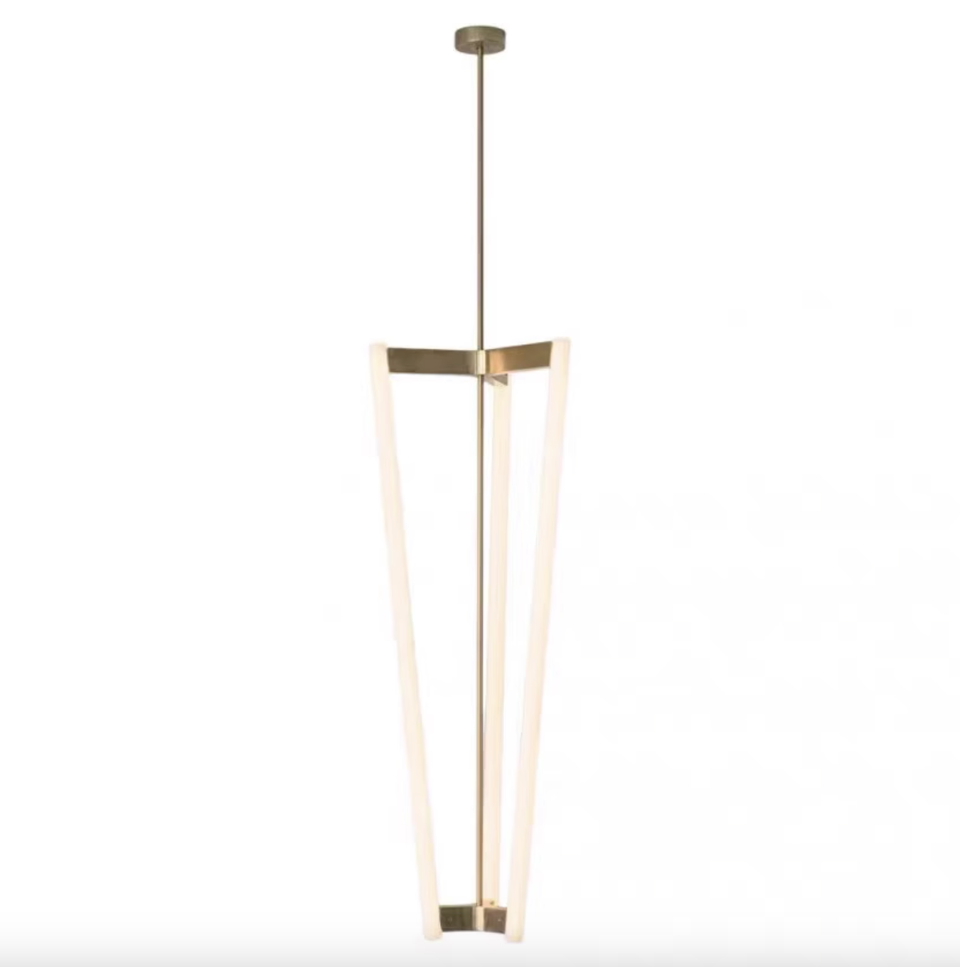 Casailighting “Prism Frame” Brass & Frosted Glass Pendant Light