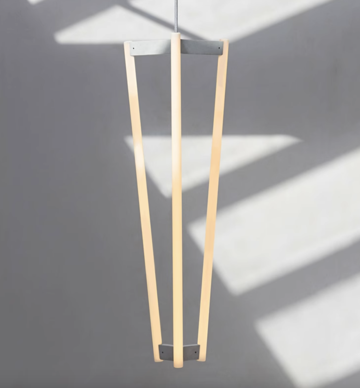 Casailighting “Prism Frame” Brass & Frosted Glass Pendant Light
