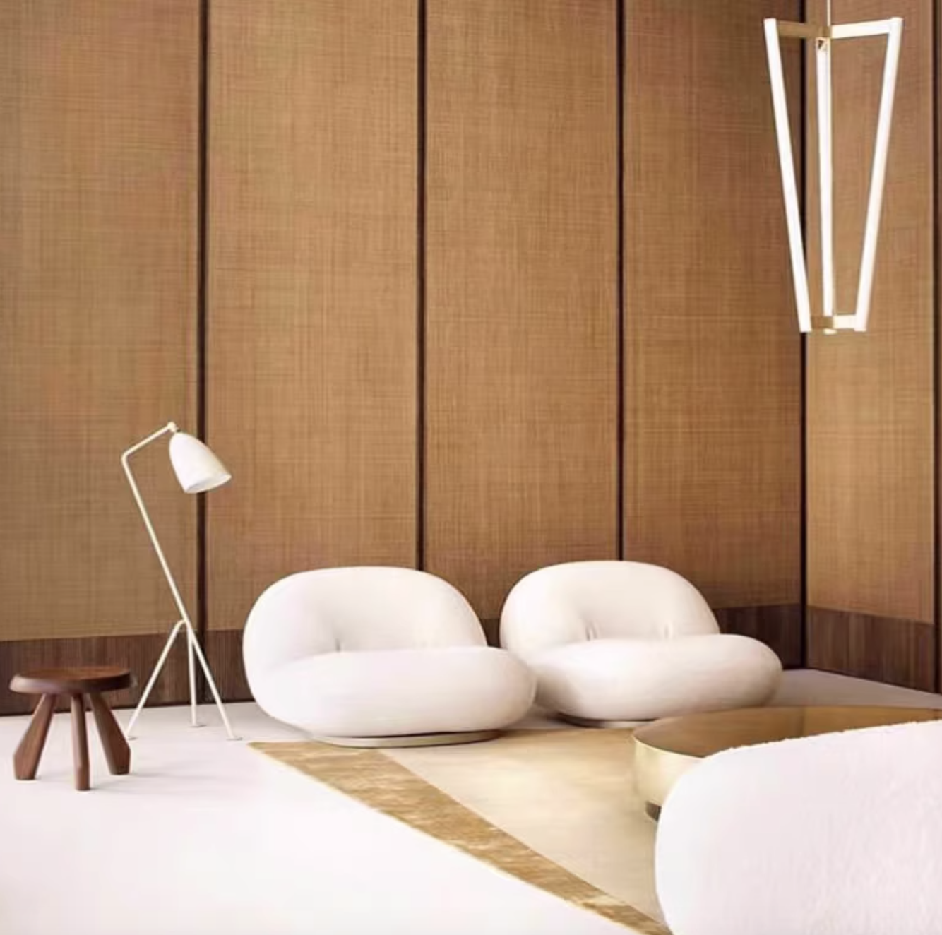 Casailighting “Prism Frame” Brass & Frosted Glass Pendant Light