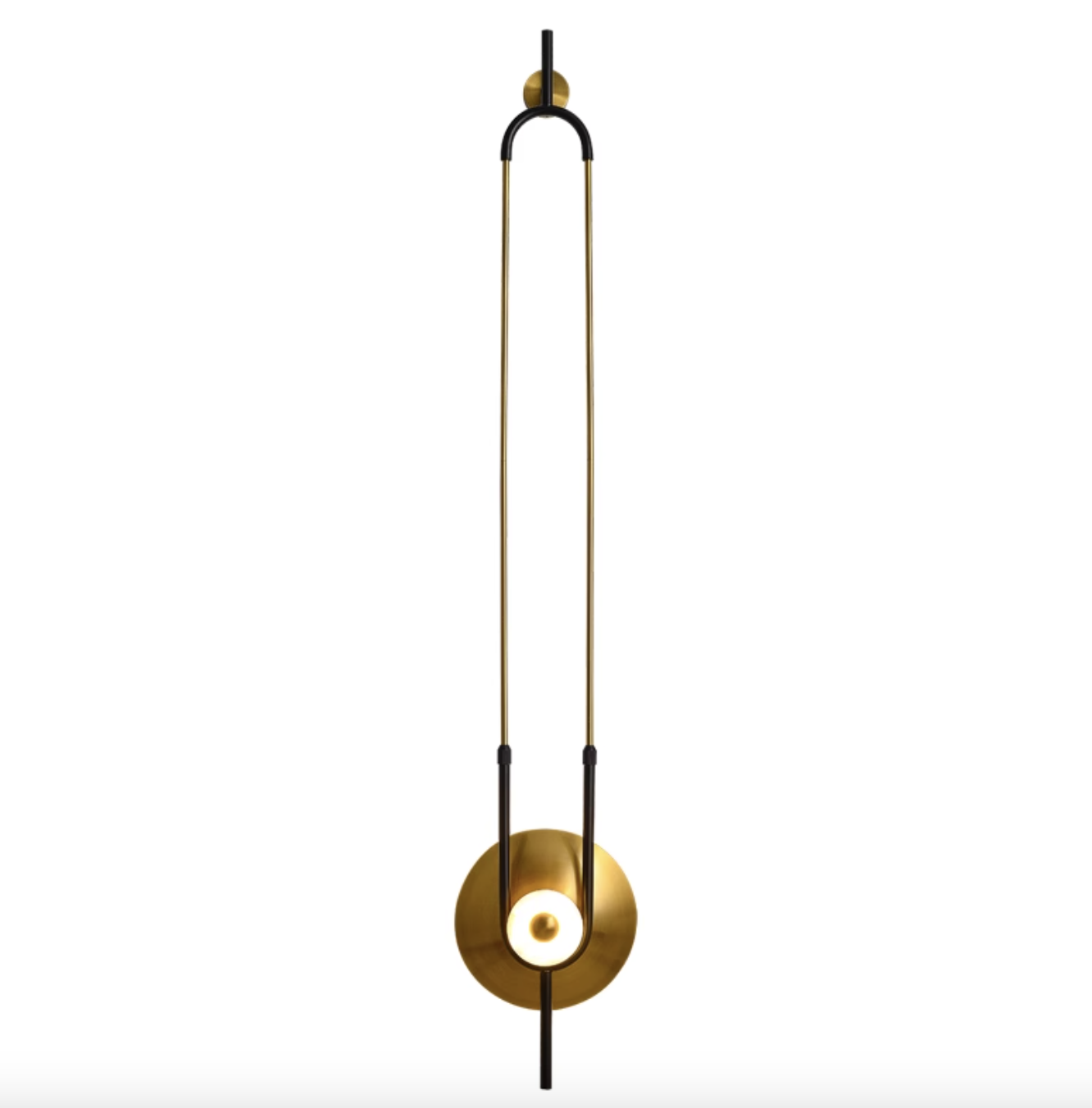  Casailighting “Orbit Arc” Brass & Alabaster Wall Sconce