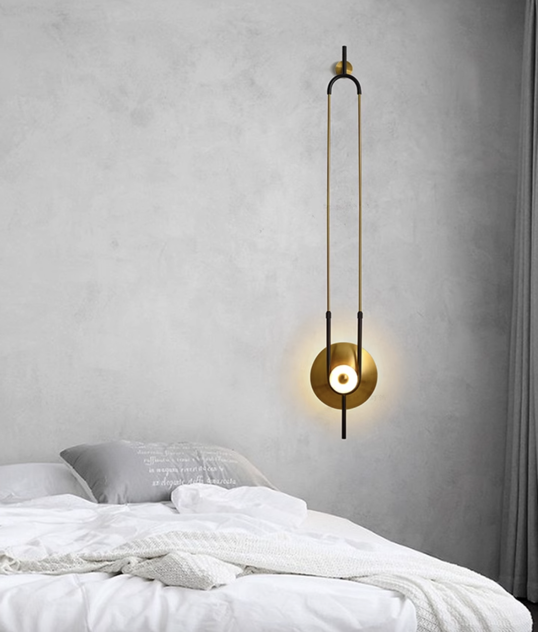  Casailighting “Orbit Arc” Brass & Alabaster Wall Sconce