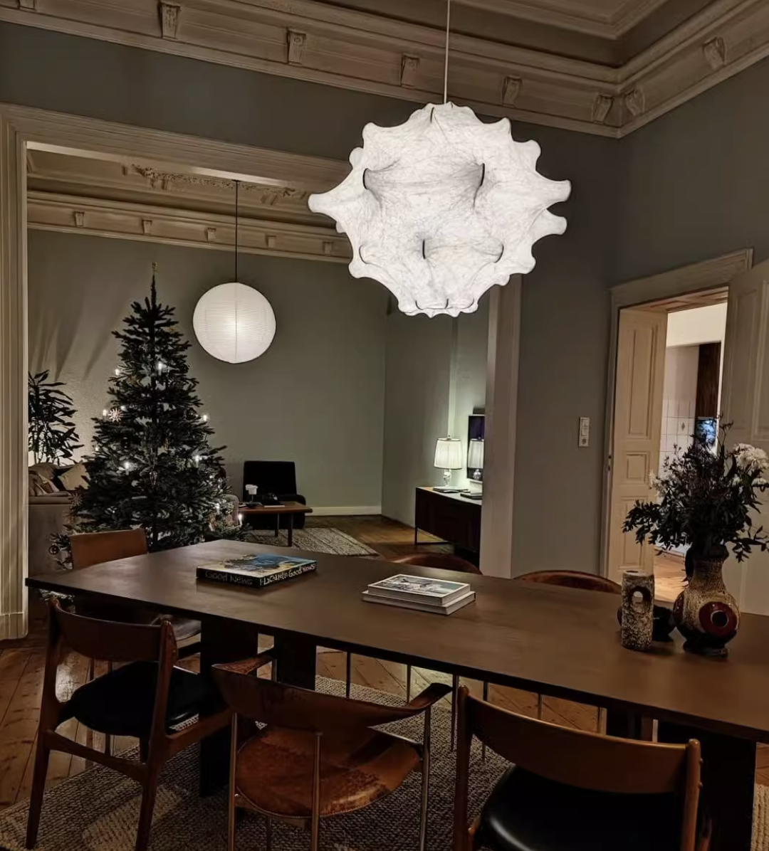 Casailighting “Starburst Bloom” Fabric & Iron Pendant Light