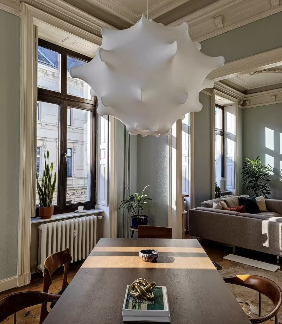 Casailighting “Starburst Bloom” Fabric & Iron Pendant Light