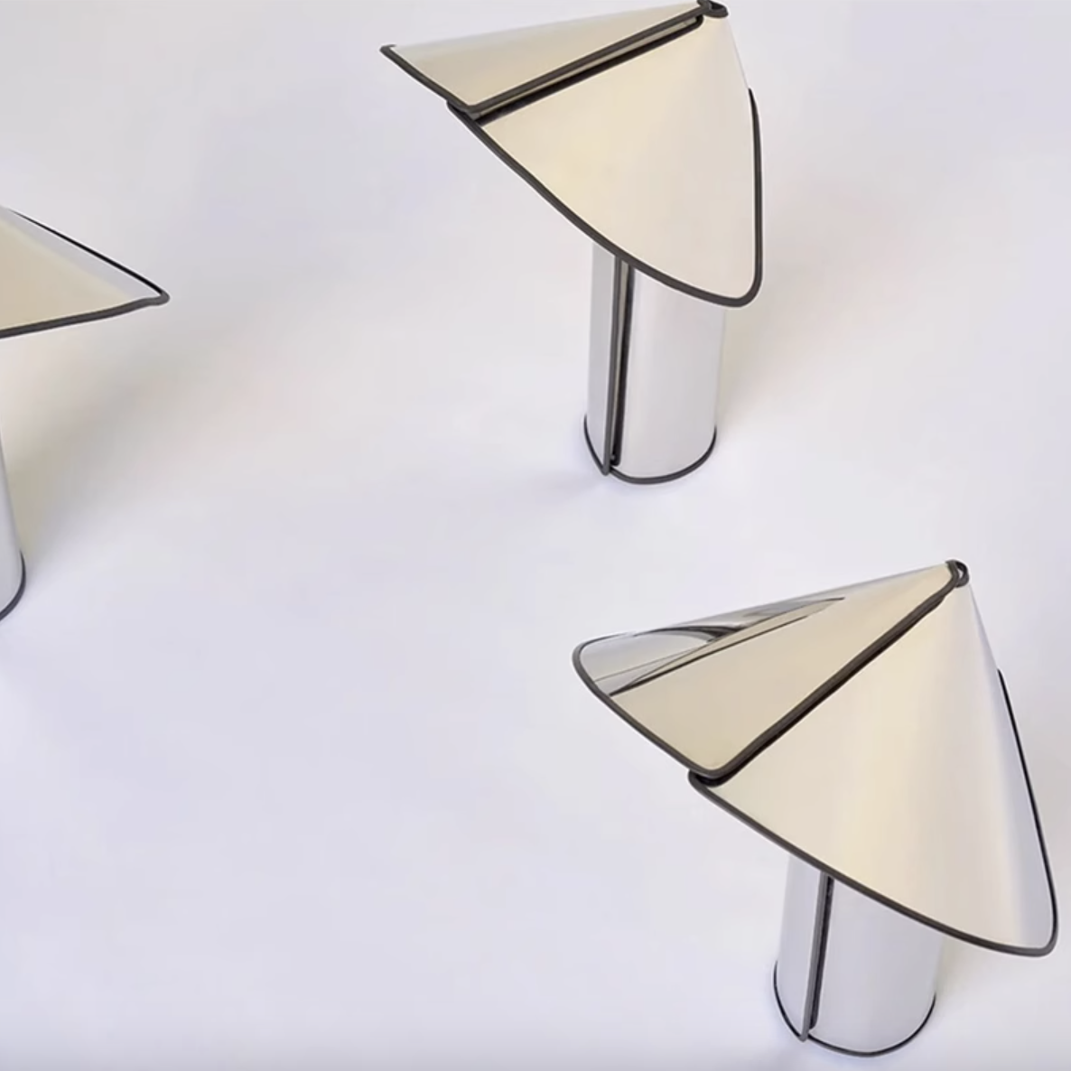 Casailighting “Canopy Shade” Stainless Steel Floor / Table Lamp