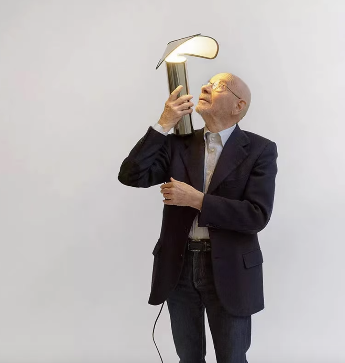Casailighting “Canopy Shade” Stainless Steel Floor / Table Lamp