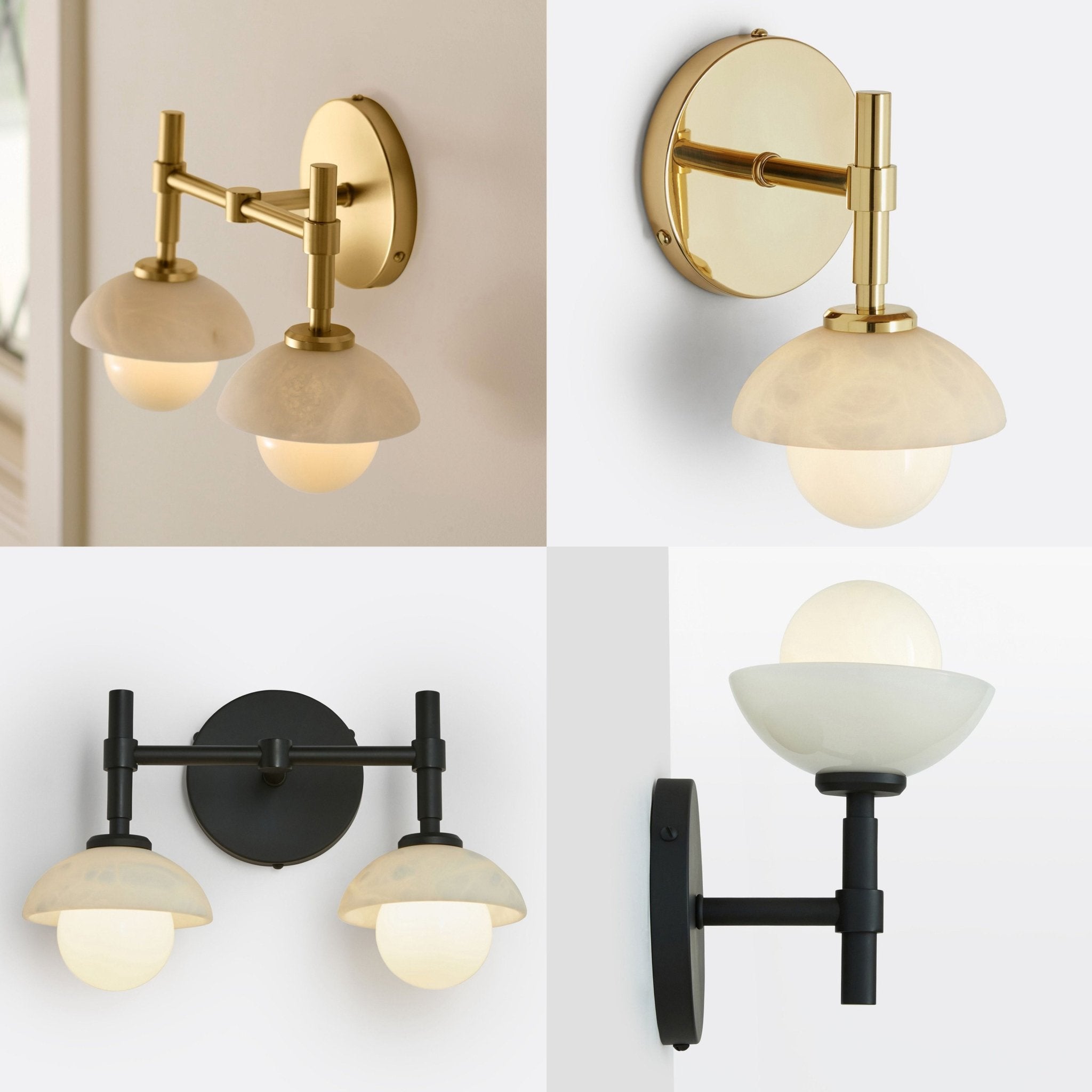 Milo Alabaster Double Wall Light