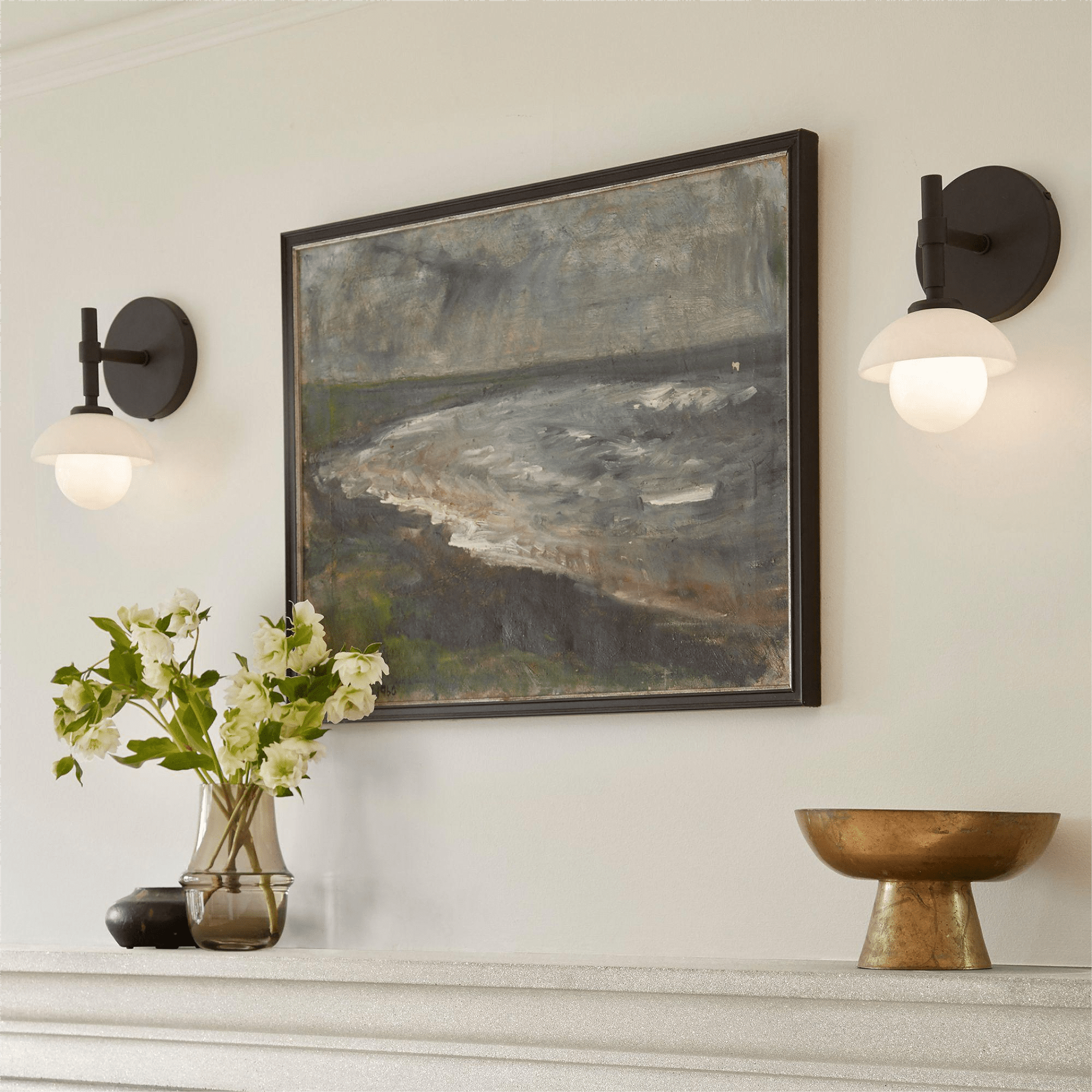Milo Alabaster Double Wall Light