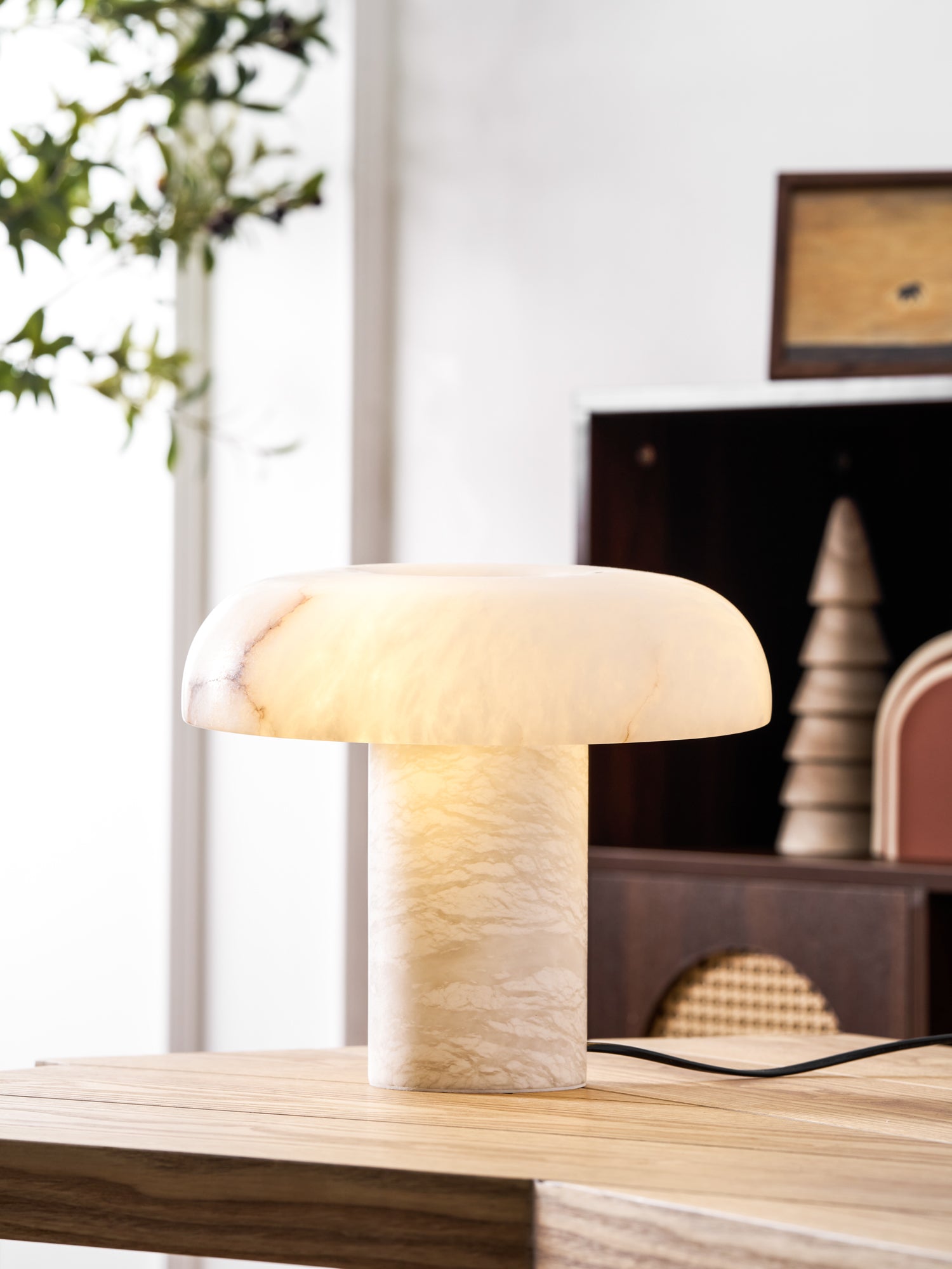 Mushroom Type Alabaster Table Lamp
