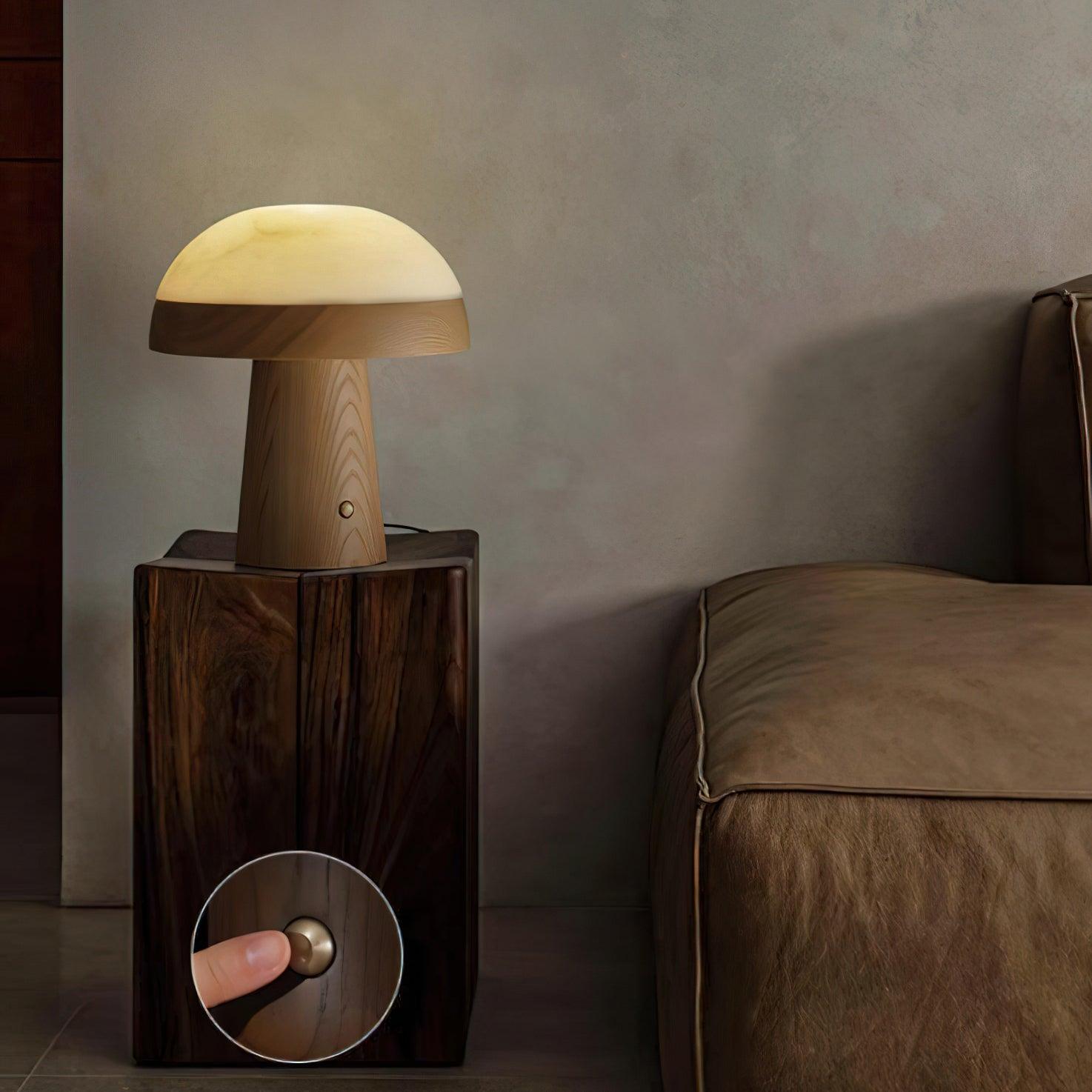 Mushroom Cloud Alabaster Table Lamp
