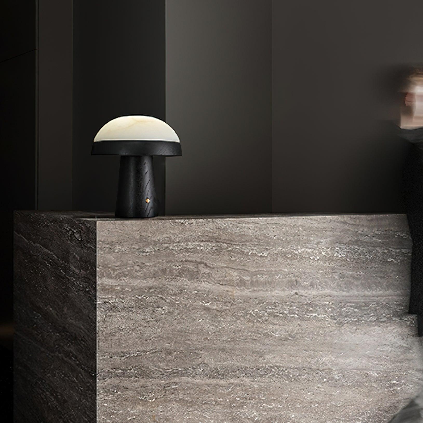 Mushroom Cloud Alabaster Table Lamp