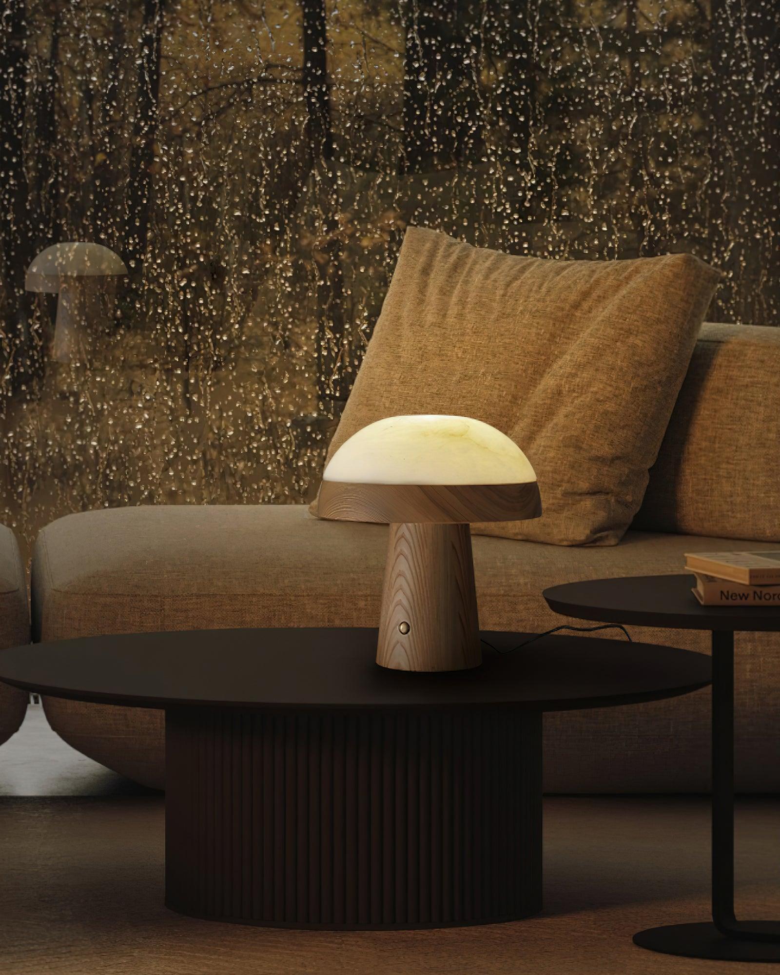 Mushroom Cloud Alabaster Table Lamp