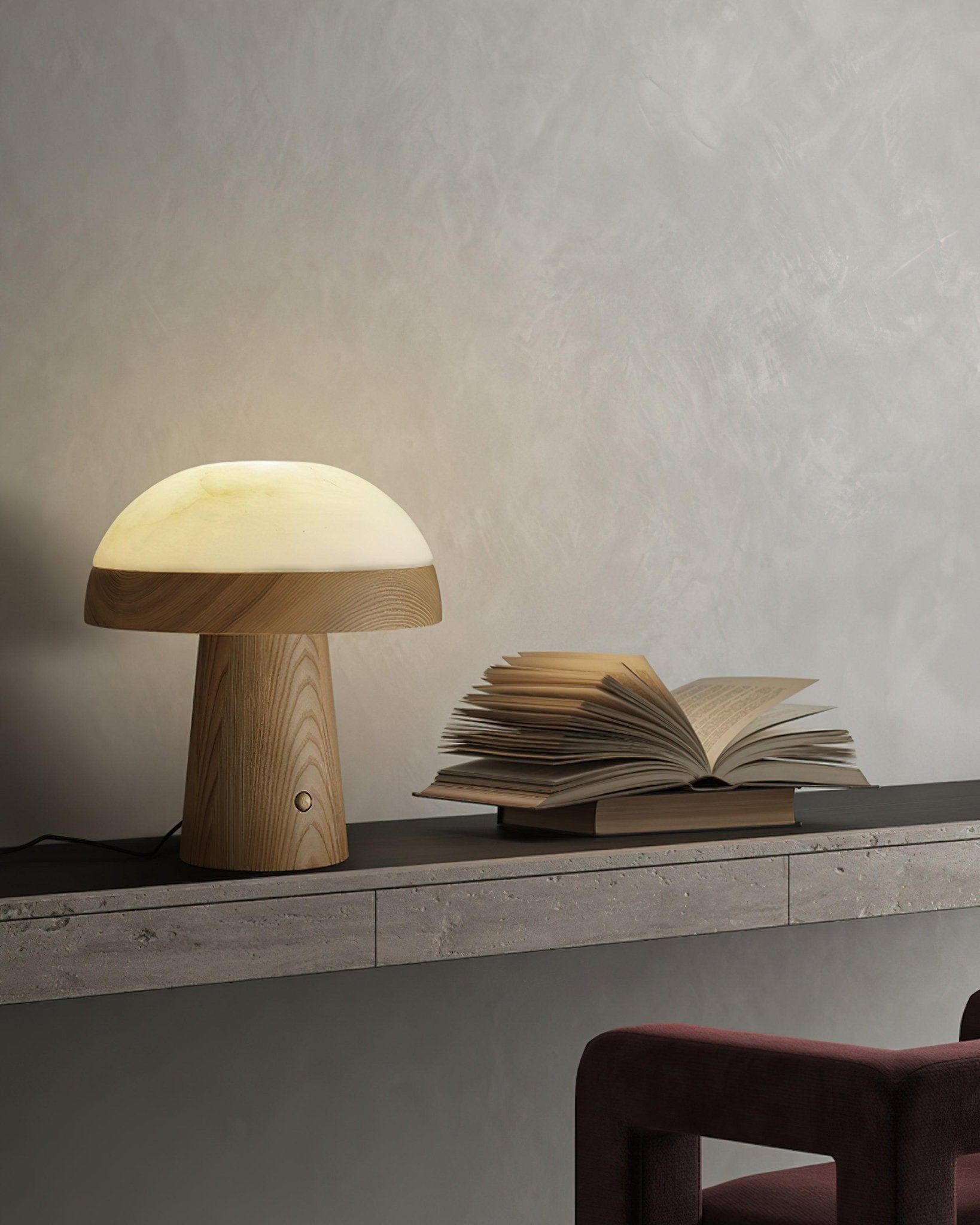 Mushroom Cloud Alabaster Table Lamp