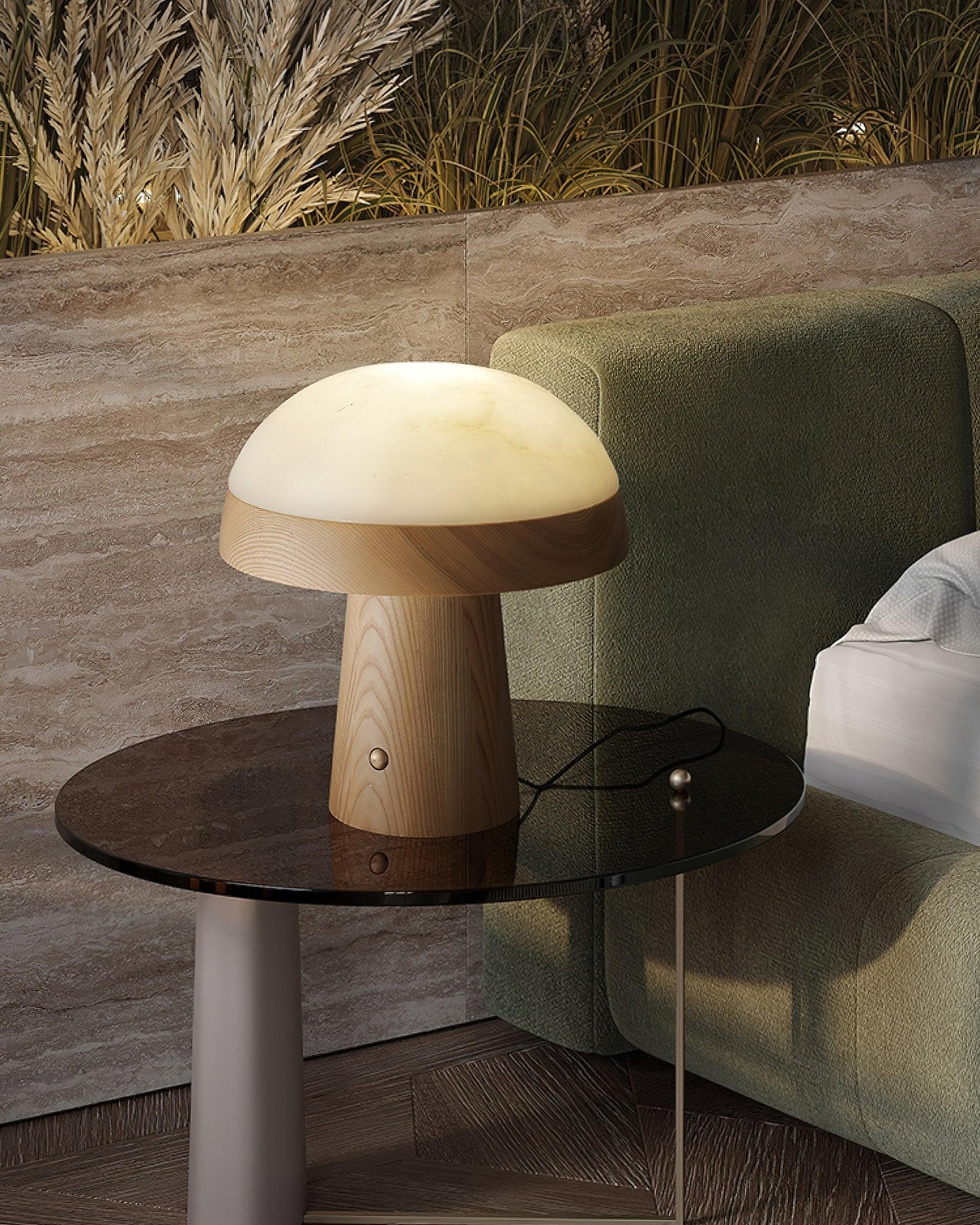 Mushroom Cloud Alabaster Table Lamp