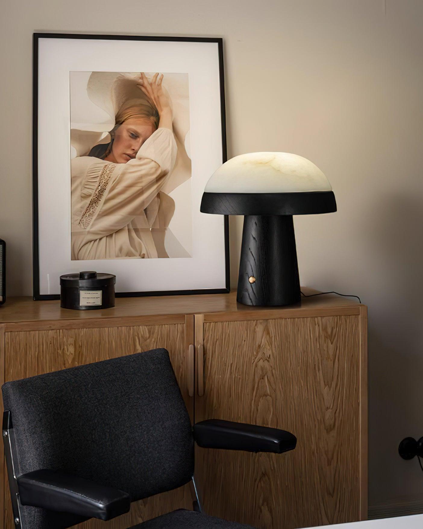 Mushroom Cloud Alabaster Table Lamp