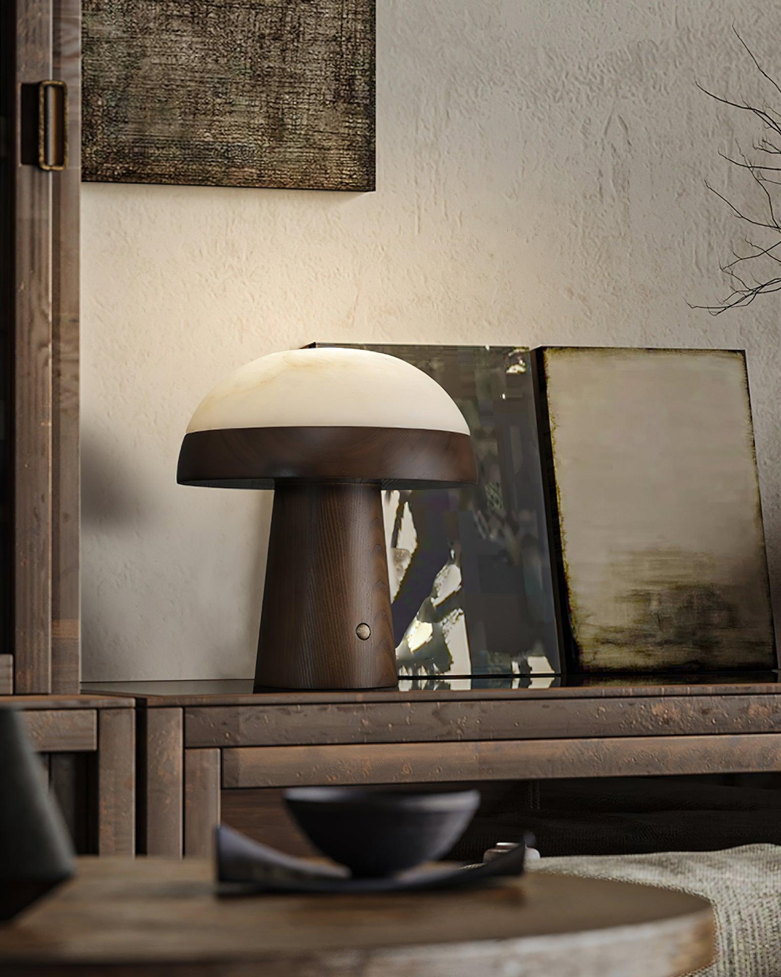 Mushroom Cloud Alabaster Table Lamp