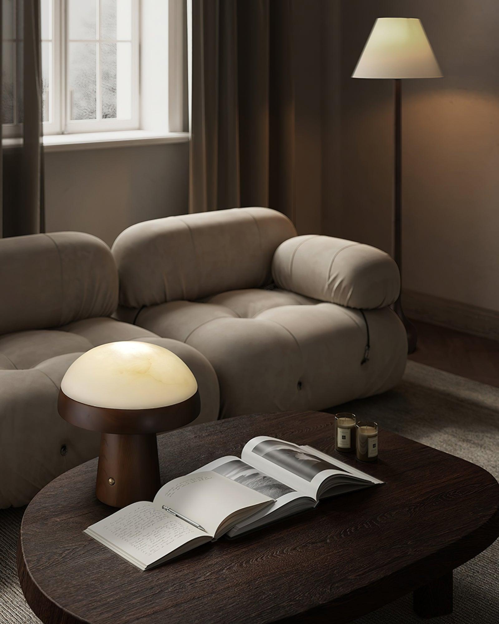 Mushroom Cloud Alabaster Table Lamp