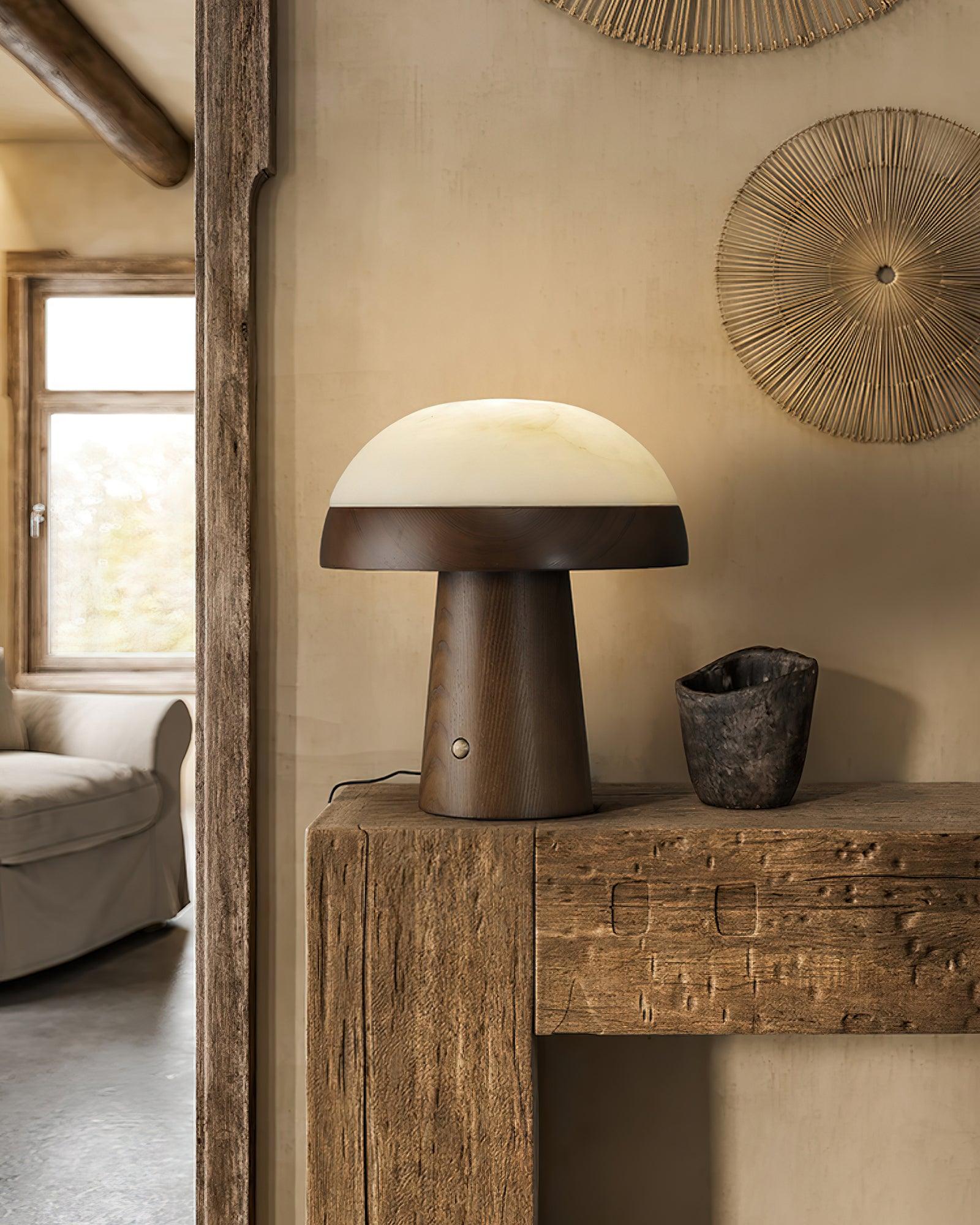 Mushroom Cloud Alabaster Table Lamp