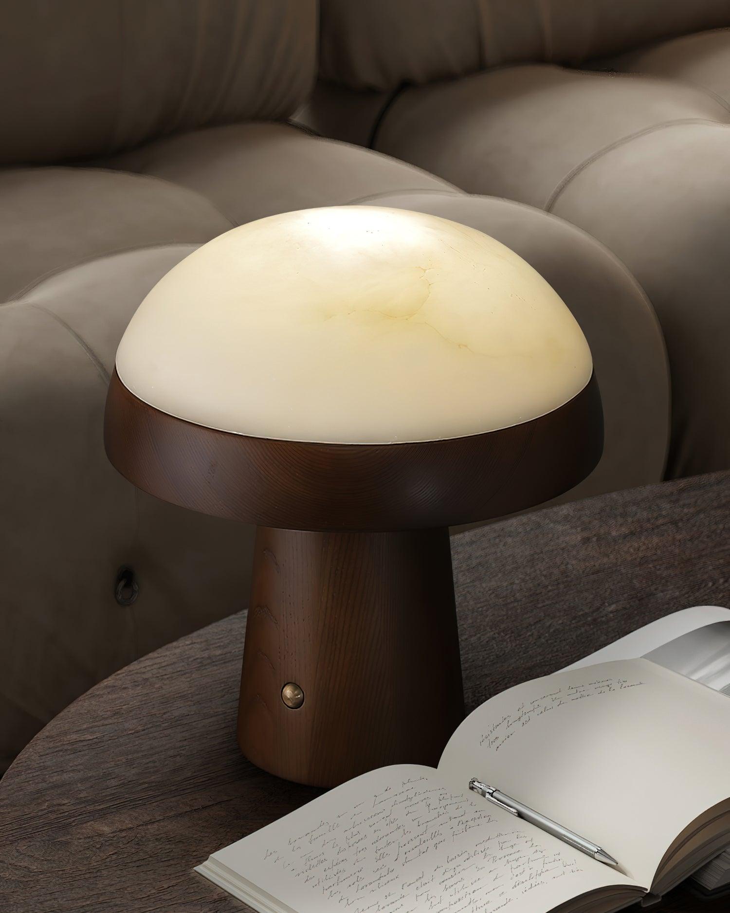 Mushroom Cloud Alabaster Table Lamp