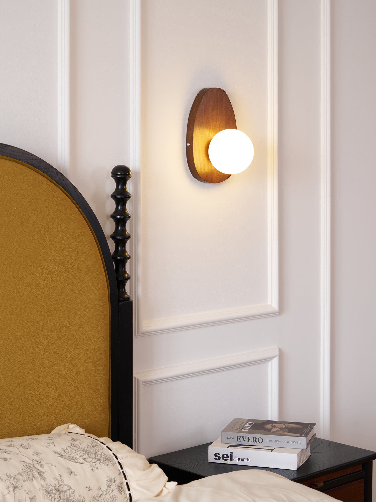 Orba Walnut Wall Lamp