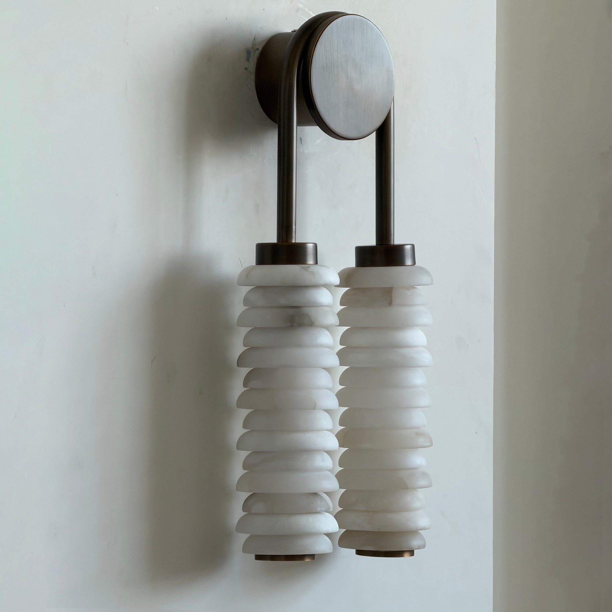 Calla Ribbed Alabaster Sconce
