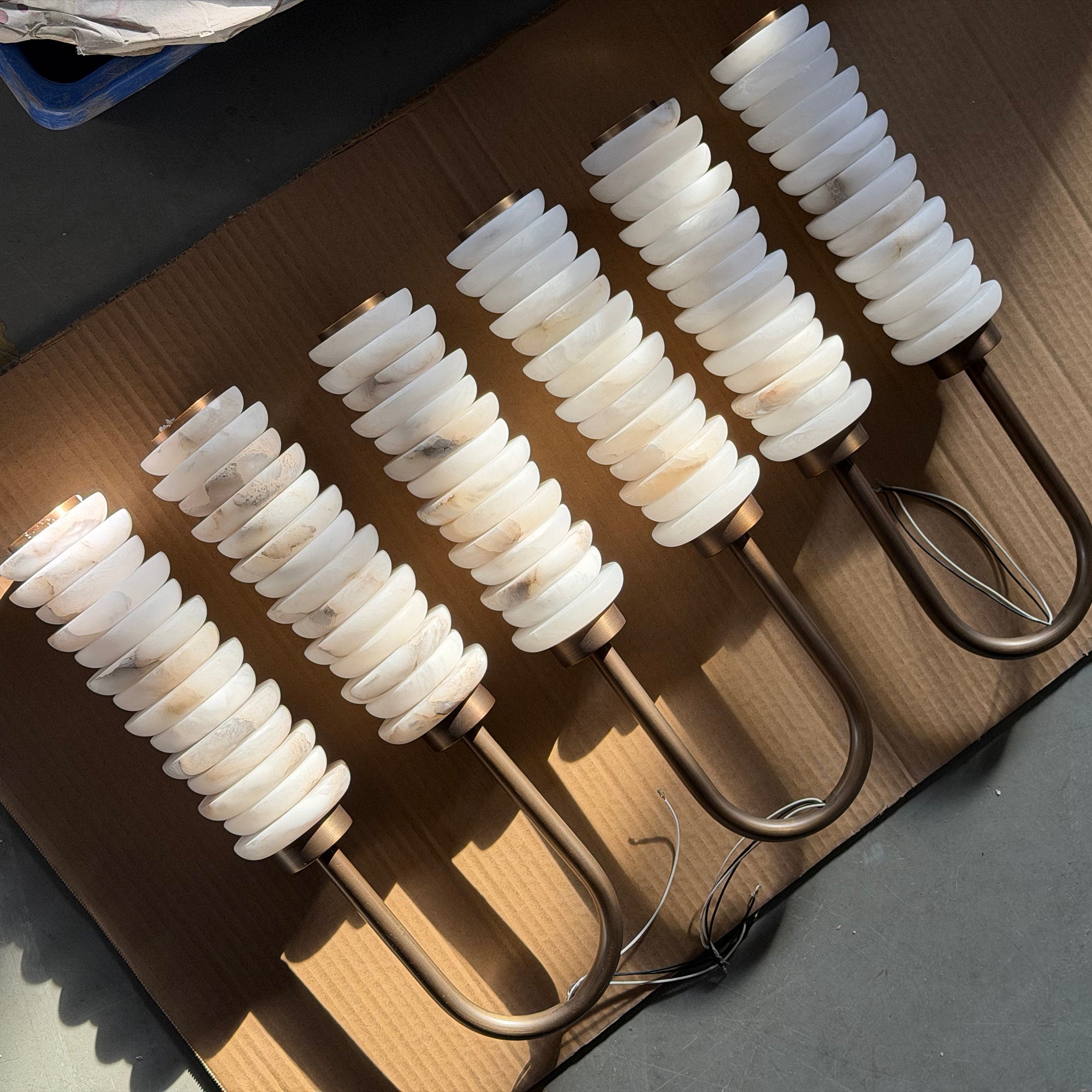 Calla Ribbed Alabaster Sconce