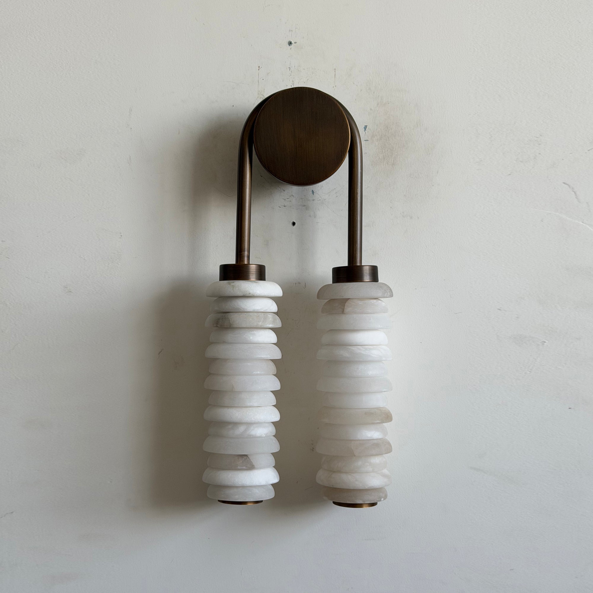 Calla Ribbed Alabaster Sconce