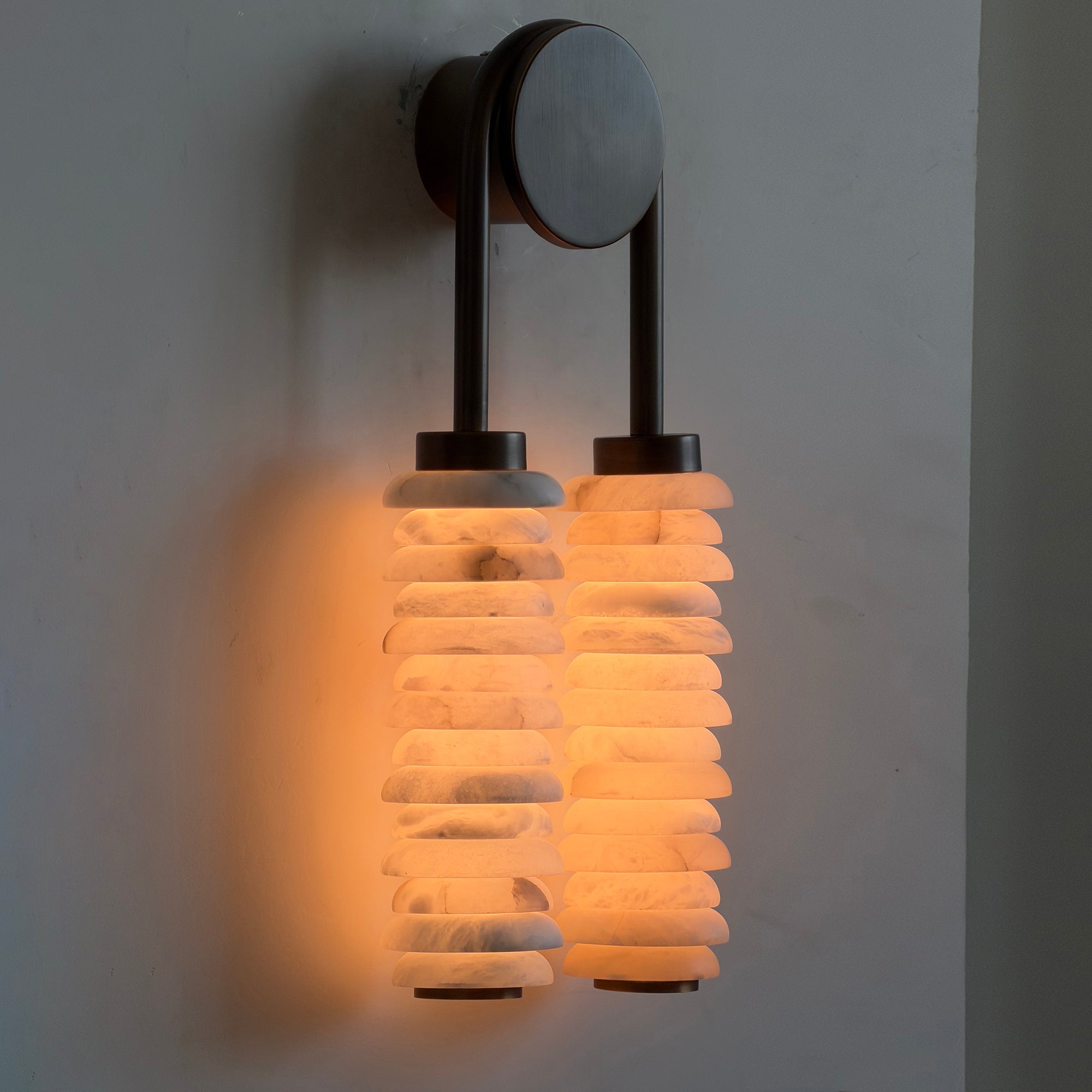 Calla Ribbed Alabaster Sconce