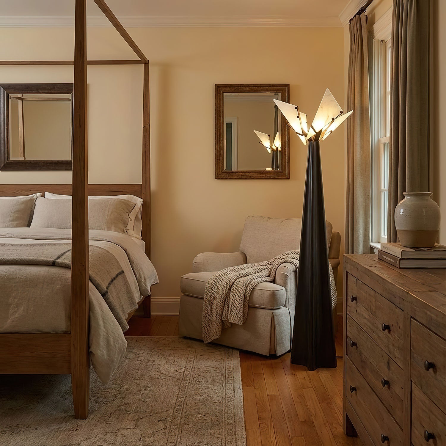 Religieuse Alabaster Floor Lamp