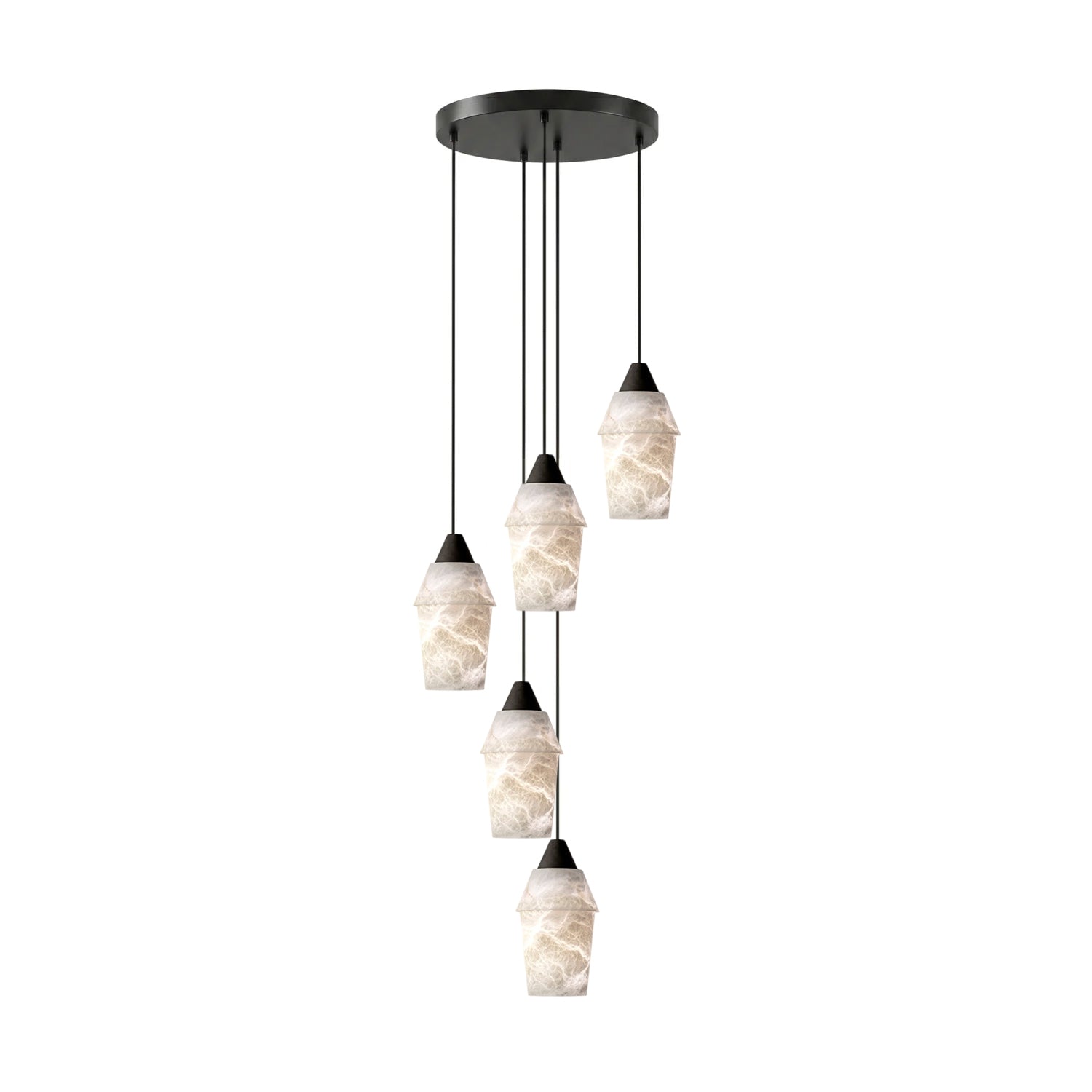 Spindle Alabaster Cluster Chandelier