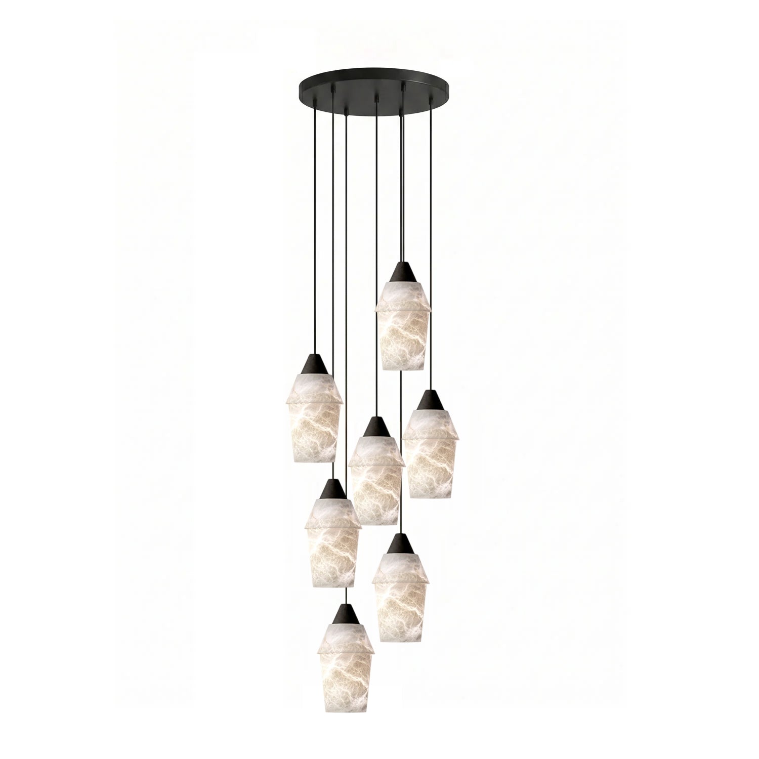 Spindle Alabaster Cluster Chandelier