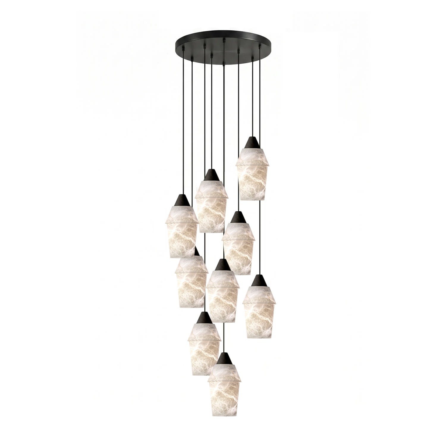Spindle Alabaster Cluster Chandelier