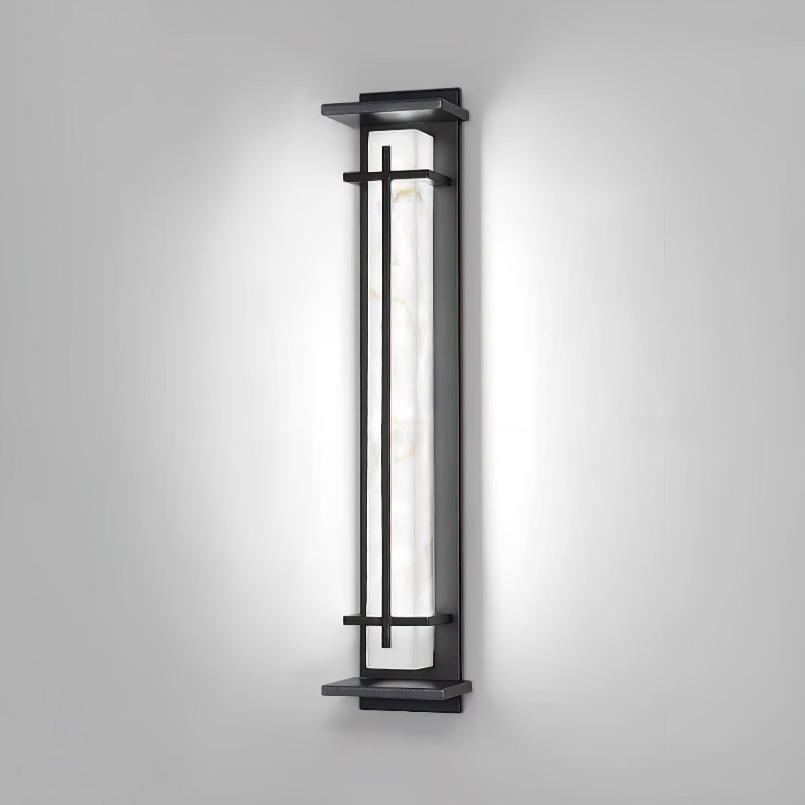 Square Outdoor Alabaster Wall Light