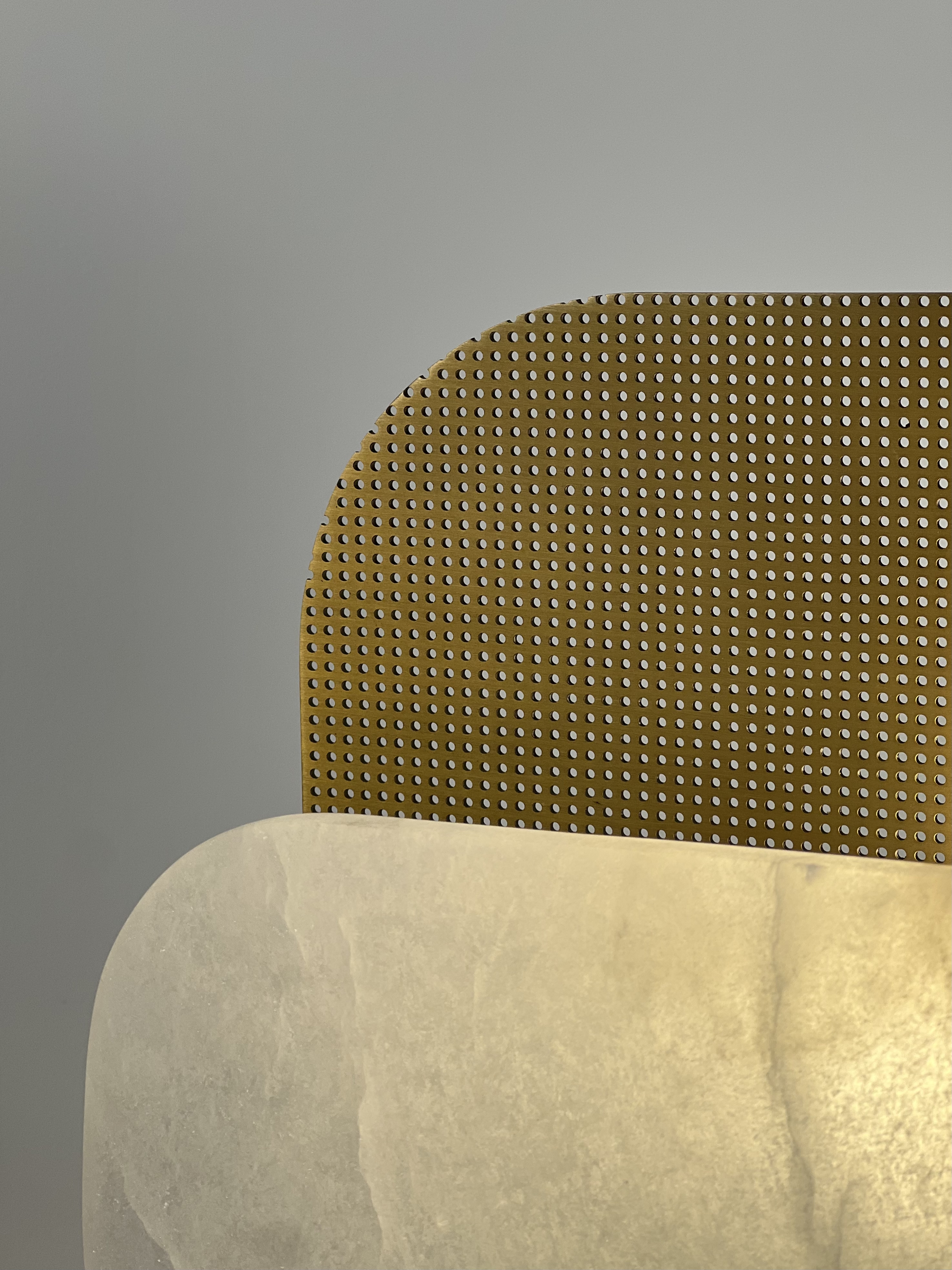 CASA Lighting Altai Alabaster Table Lamp | Black & Brass Organic Statement