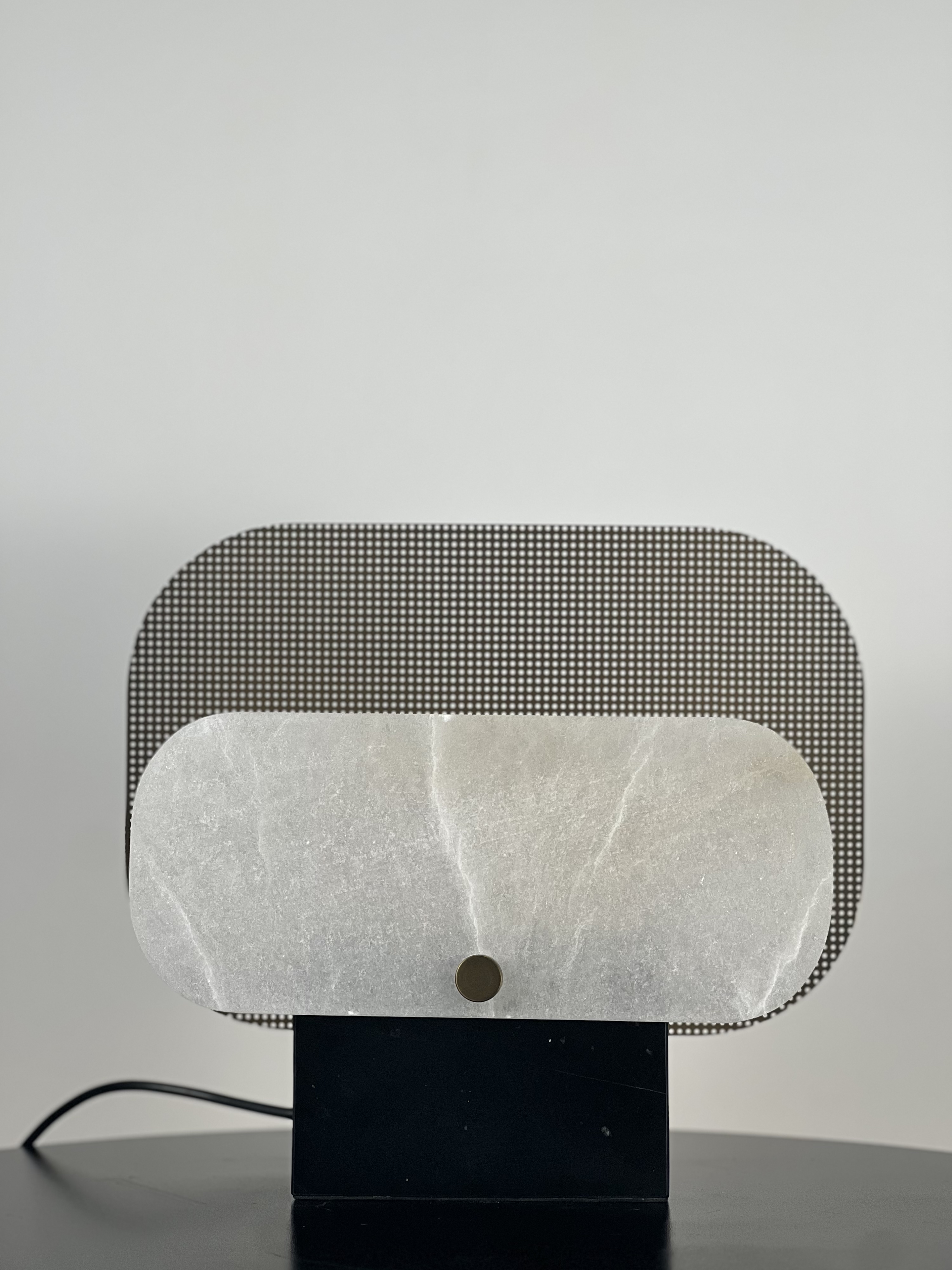 CASA Lighting Altai Alabaster Table Lamp | Black & Brass Organic Statement