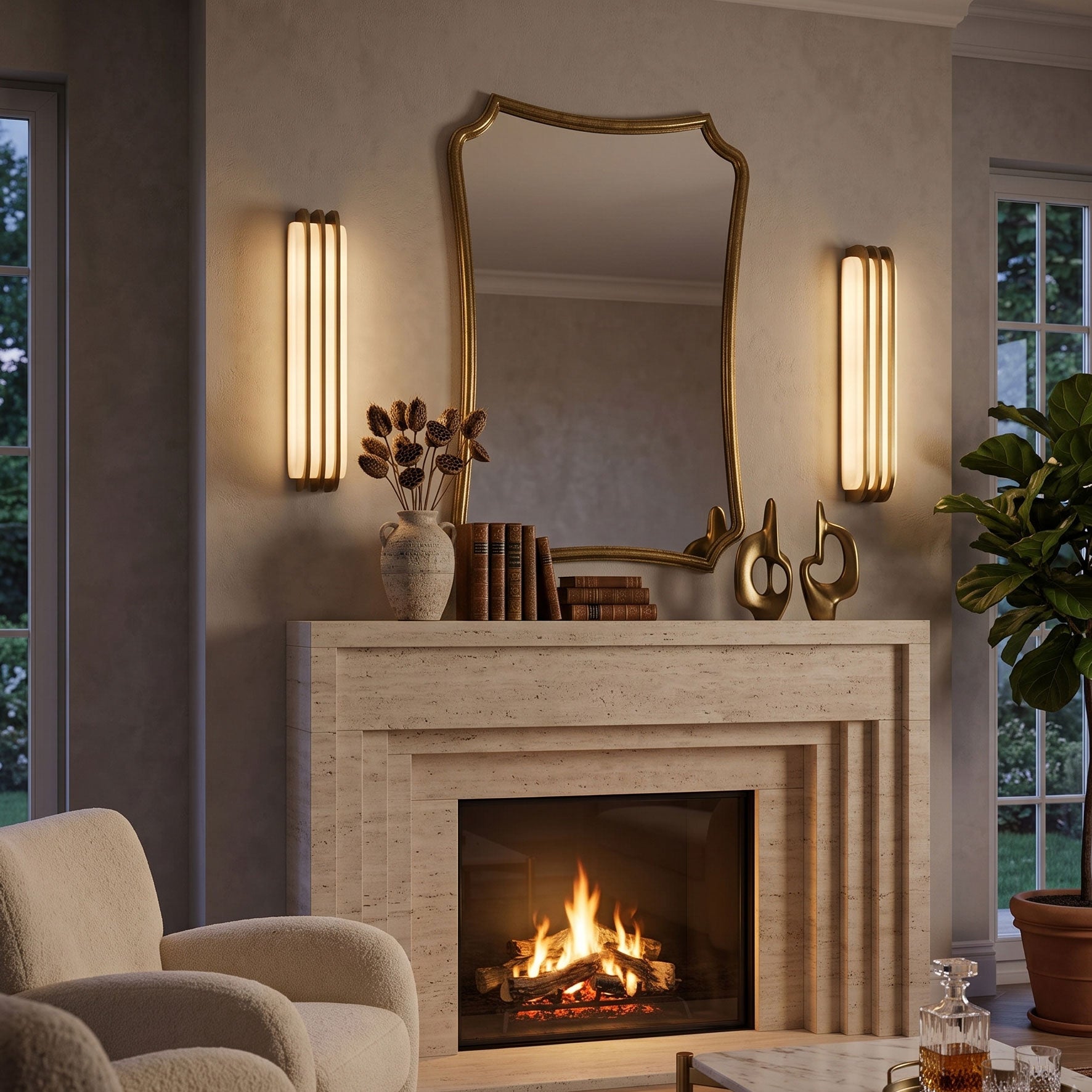 Virex Layered Alabaster Wall Light