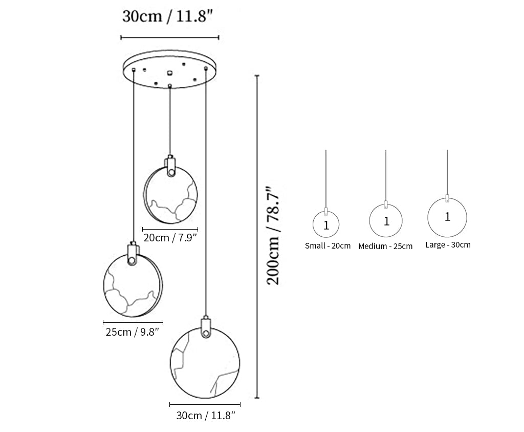 Disc Harvest Alabaster Chandelier