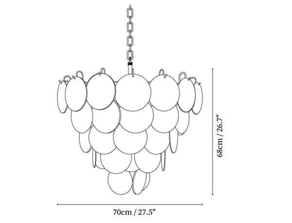 Elegant White Murano Disc Chandelier