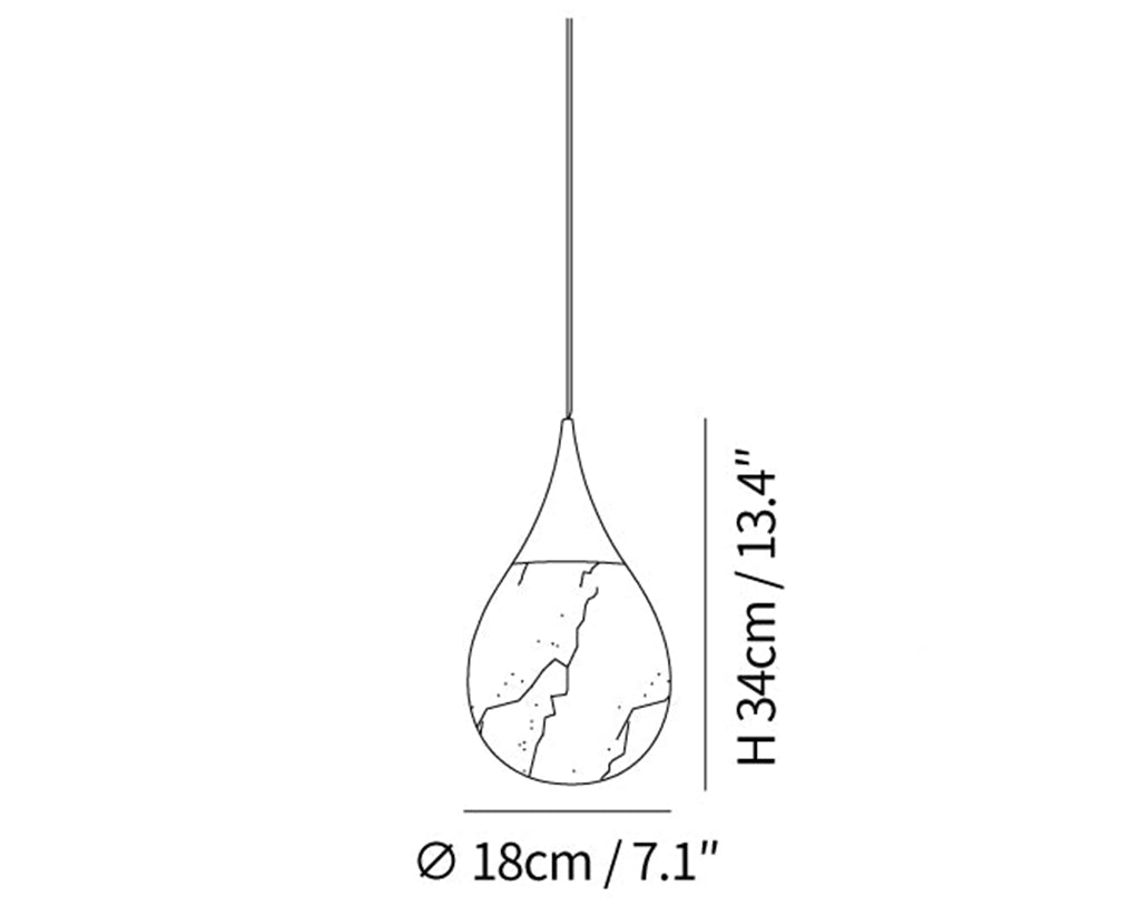 Alabaster Raindrop Pendant Light