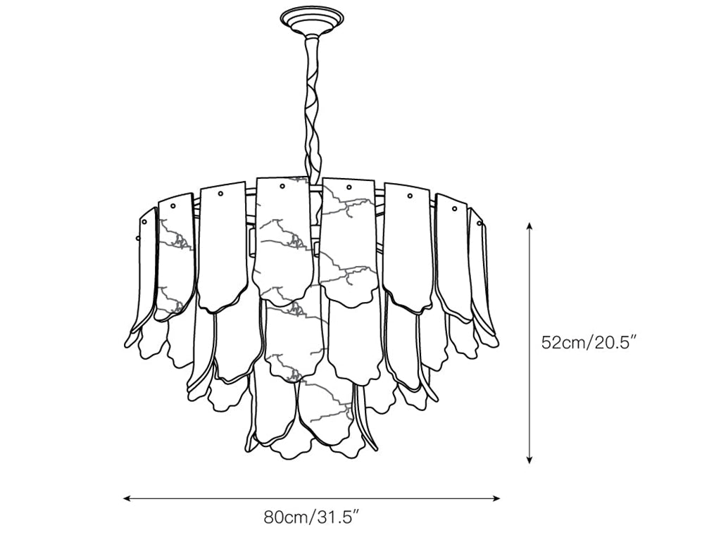 Alabaster Elba Brass Chandelier