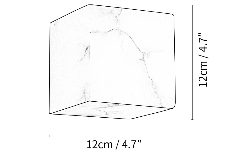 Modern Cube Square Alabaster Wall Sconce