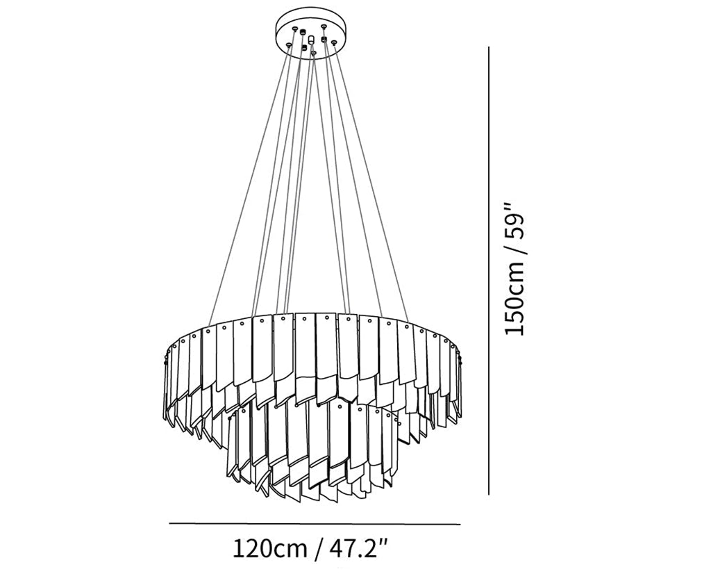 Alabaster Modern Cascade Tiered Chandelier