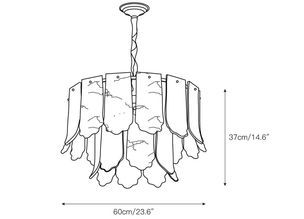 Alabaster Elba Brass Chandelier