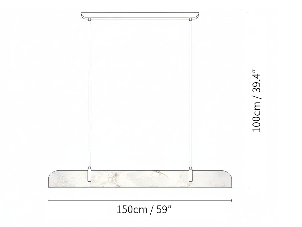 Alabaster Linear Brass Chandelier