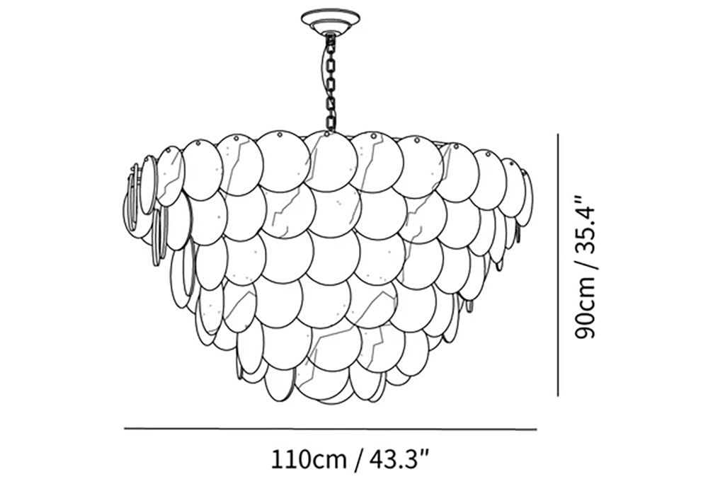 Alabaster Multi-Layer Brass Chandelier