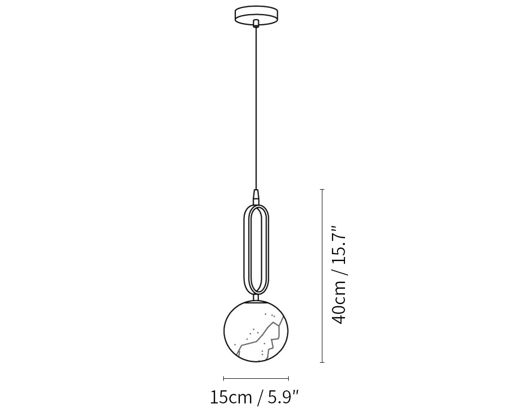 Alabaster Oval Ring Pendant Lamp