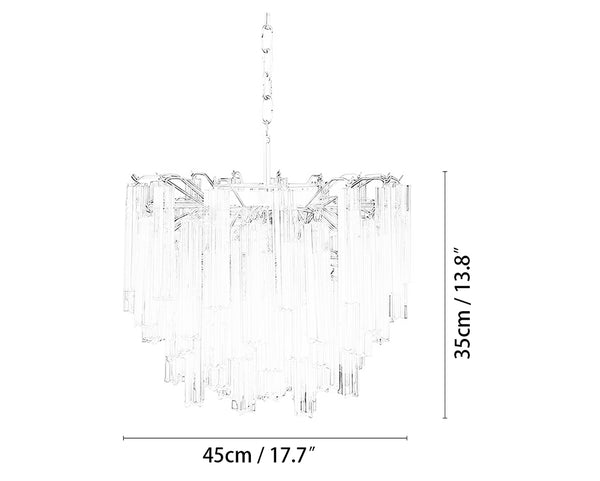 Gorgeous Murano Quadriedri Prisms Blue Chandelier