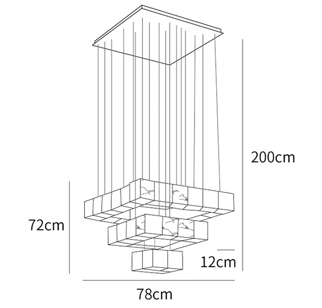 Alabaster Cube Box Chandelier